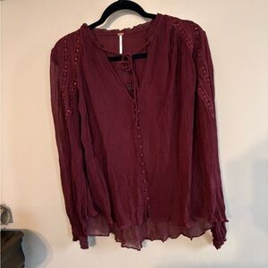 Free People Burgundy Women's Top size Large